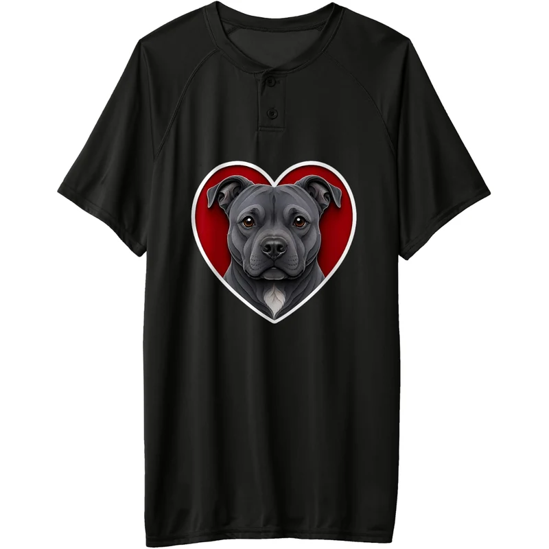 Bull Terrier Heart Baseball Jersey Blue Bulls Jersey Sports Jerseys
